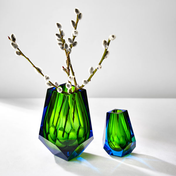 Vase aus Kristallglas - farbig - Moser - Pear Aquamarin - Stamm Vertriebs GmbH - Österreich